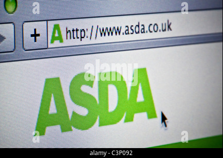 Close up of the Asda logo as seen on its website. (Editorial use only: print, TV, e-book and editorial website). Stock Photo