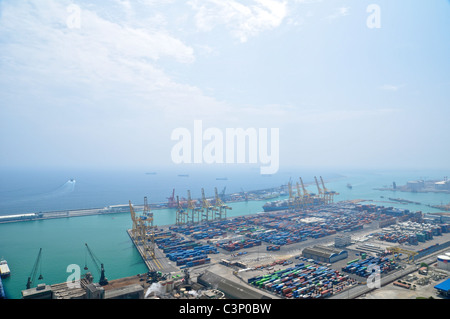 Cargo port in Barcelona Stock Photo