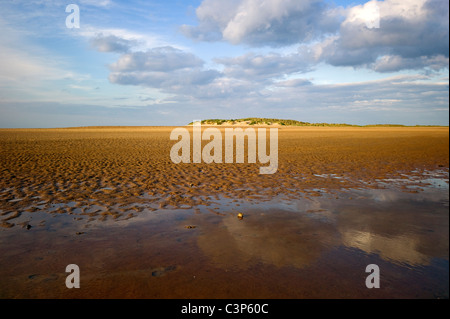 Deserted beach at Holkham, North Norfolk, England, UK Stock Photo