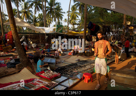 Goa is famous for the Anjuna Flea Market every Wednesday Stock Photo