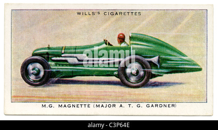 Goldie Gardner's M.G. Magnette recorded a world speed record for a light car in 1937 on the Frankfurt autobahn, Germany Stock Photo
