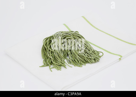 Fresh ribbon noodles Stock Photo