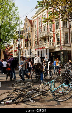 The Leidseplein, the famous bar and restaurant area in central Amsterdam Stock Photo