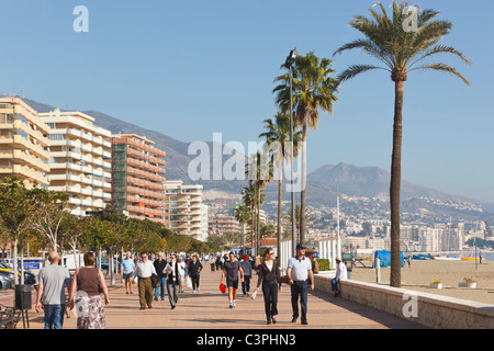 Promenade at Los Boliches, Fuengirola, Malaga Province, Costa del Sol, Spain. Stock Photo