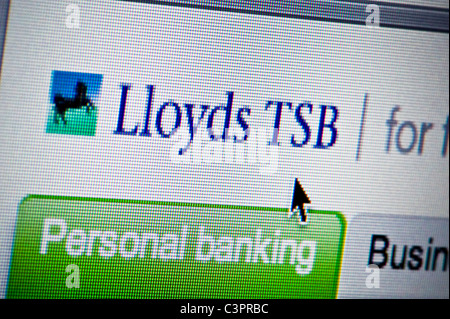 Close up of the Lloyds TSB logo as seen on its website. (Editorial use only: print, TV, e-book and editorial website). Stock Photo
