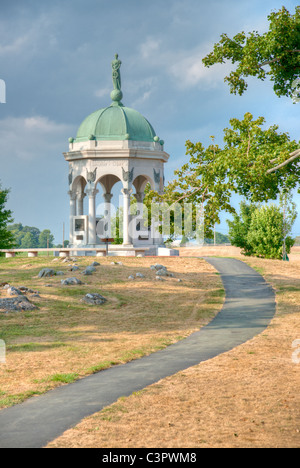 HDR image of path leading to Maryland State Monument on Antietam National Battlefield. Also in natural exposure & dramatic HDR. Stock Photo