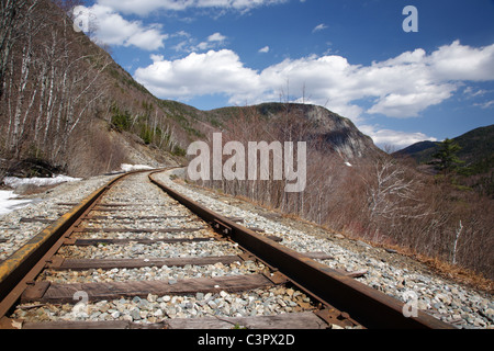 Crawford Notch State Park - Old Maine Central Railroad in the White Mountains, New Hampshire USA. Stock Photo