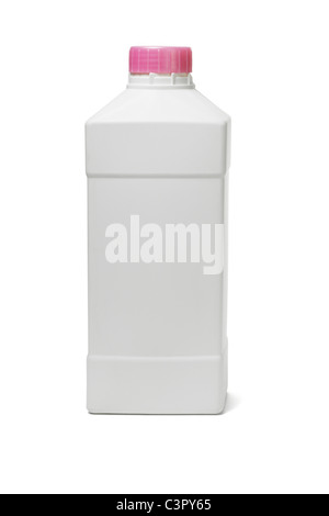 Plastic bottle for household cleaning products on white background