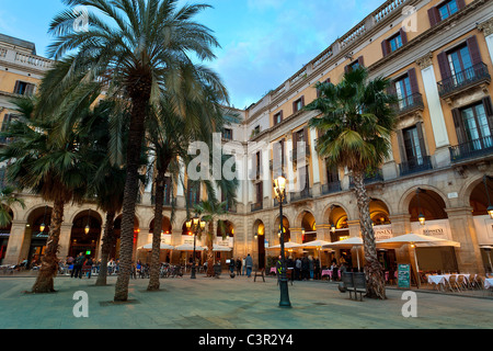 Spain, Catalonia, Barcelona, Barri Gotic district, Placa reial Stock Photo