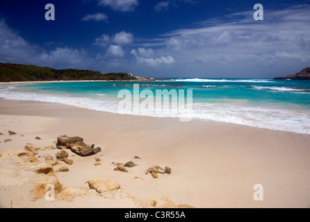 Antigua's Half Moon Bay Beach Stock Photo