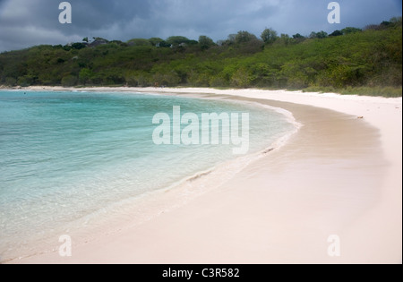 Antigua's Half Moon Bay Beach Stock Photo