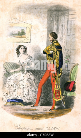 A scene from the novel Penelope Wedgebone, the supposed heiress by Lieutenant-Colonel Hort Stock Photo