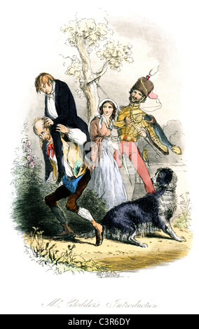 A scene from the novel Penelope Wedgebone, the supposed heiress by Lieutenant-Colonel Hort Stock Photo