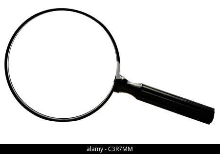 Magnifying glass isolated over white Stock Photo