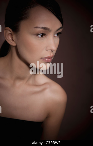 Beautiful dark haired woman Stock Photo