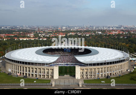 The Olympic Stadium and the view of Berlin, Germany Stock Photo