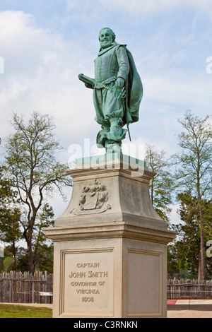 Statue of Captain John Smith, Historic Jamestown, Virginia Stock Photo