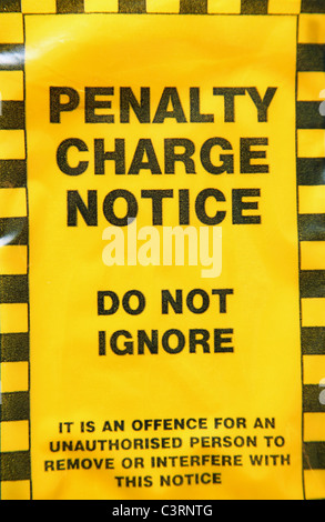 A penalty charge notice parking ticket. Stock Photo