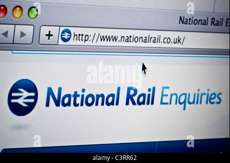 Close up of the The National Rail logo as seen on its website. (Editorial use only: print, TV, e-book and editorial website). Stock Photo
