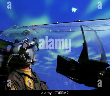 High Performance Aircraft Helmet Mounted Display Research. Stock Photo