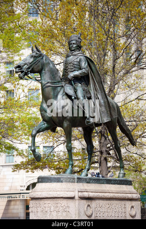 Revolutionary War General Casimir Pulaski Statue in Washington DC Stock Photo