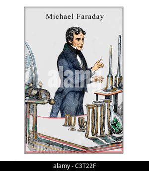 Michael Faraday 1791 1867 English Chemist Physicist Illustration from an Engraving Stock Photo