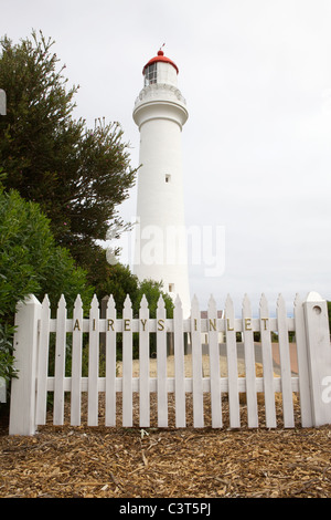Lighthouse at Aireys Inlet fantasic views along the Great Ocean Road Stock Photo