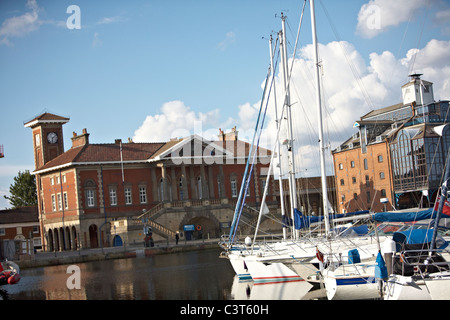 IPSWICH DOCKS SHOWING THE OLD CUSTOMS HOUSE Stock Photo