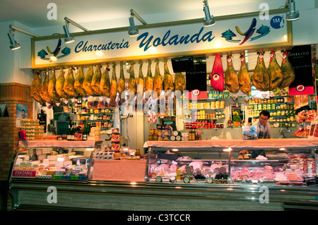 Butcher Market Jamon San Sebastian Spain Ham meat Stock Photo