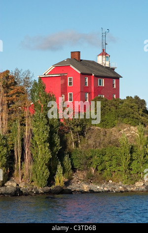 The Historic Marquette Harbor Lighthouse On Lake Superior In Michigan's Upper Peninsula, USA Stock Photo