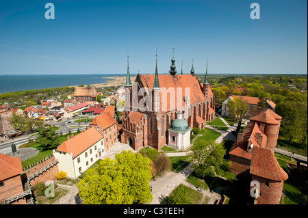 View from defence tower of the cathedral and Vistula lagoon, Frombork, Warmia Region, Poland Stock Photo