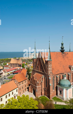 View from defence tower of the cathedral and Vistula lagoon, Frombork, Warmia Region, Poland Stock Photo