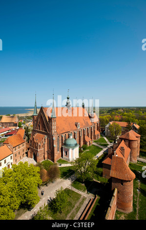 View from defense tower of the cathedral and Vistula lagoon, Frombork, Warmia Region, Poland Stock Photo