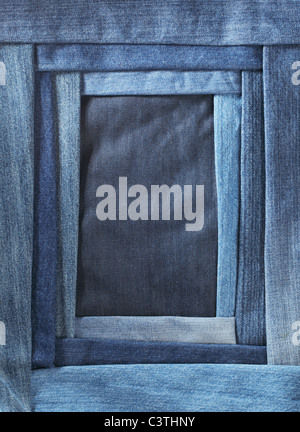 Denim Framelayout A frame made of different shades of blue denim Stock Photo - Alamy