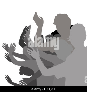 young people hand waving Stock Photo