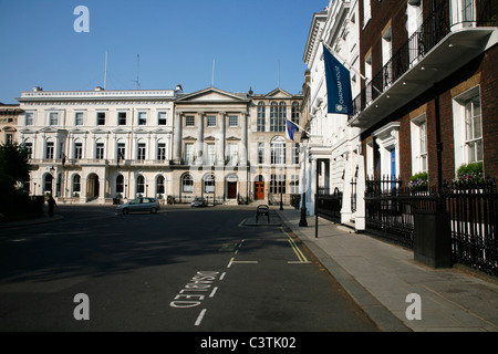 Chatham House, London Library and East India Club in St James's Square, St James's, London, UK Stock Photo
