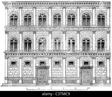 Palazzo Rucellai in Florence, Italy: part of the facade Stock Photo - Alamy