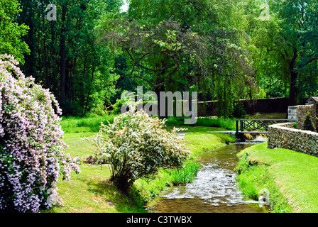 The millstream at the Duke and Duchess of Windsor's country home Le Moulin de la Tuilerie in Gif sur Yvette, France Stock Photo