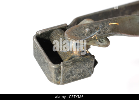 Metal flint spark igniter used for igniting mobile gas and petrol appliances Stock Photo