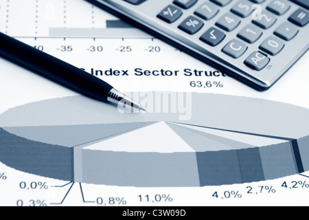 Stock index sector structure analysis Stock Photo