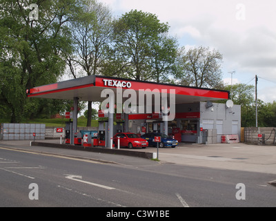 Texaco service station on Albert Road in Farnworth, Lancashire. During 2015 this garage was refitted and rebranded as Shell. Stock Photo