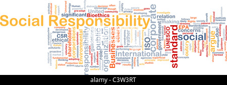 Background concept wordcloud illustration of social responsibility Stock Photo