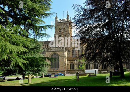 Great Malvern Priory, Malvern, Worcestershire first built 1085 for thirty monks was rebuilt in the 15th century. Stock Photo