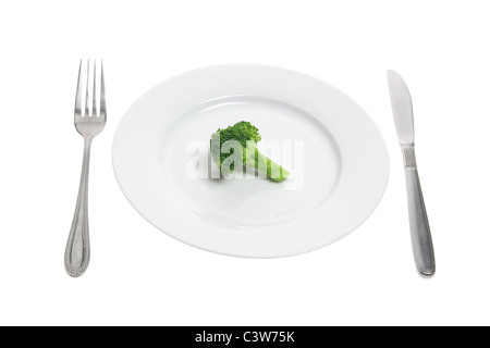 Piece of Broccoli on Plate Stock Photo