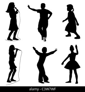 Kids singing dancing Stock Photo