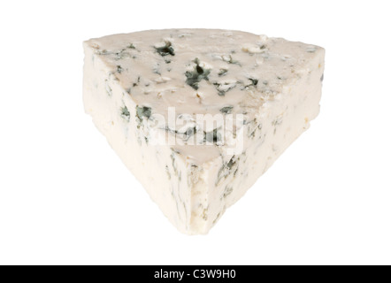 Blue Cheese on a White Background Stock Photo