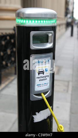 Electric car recharging station, central London UK Stock Photo