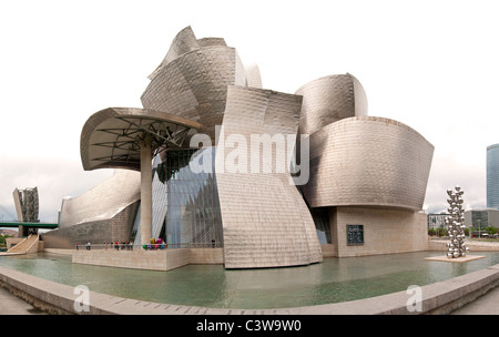 The Guggenheim Museum Bilbao modern contemporary art designed by Canadian American architect Frank Gehry Spain Basque Country Stock Photo