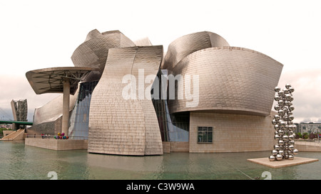 The Guggenheim Museum Bilbao modern contemporary art designed by Canadian American architect Frank Gehry Spain Basque Country Stock Photo