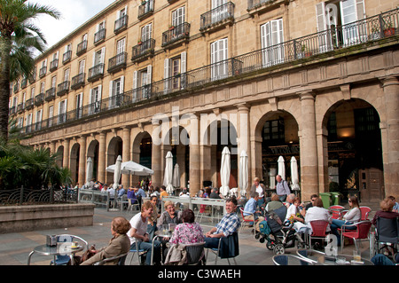 Plaza Nueva Bilbao Spain Restaurant Bar Pub Cafe Basque Country Stock Photo